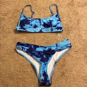 Shein blue tie dye bikini